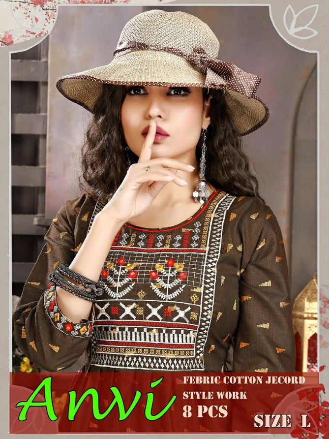 Riyaa Avni 1001 Heavy Cotton Printed Ethnic Wear Embroidery Kurti Collection